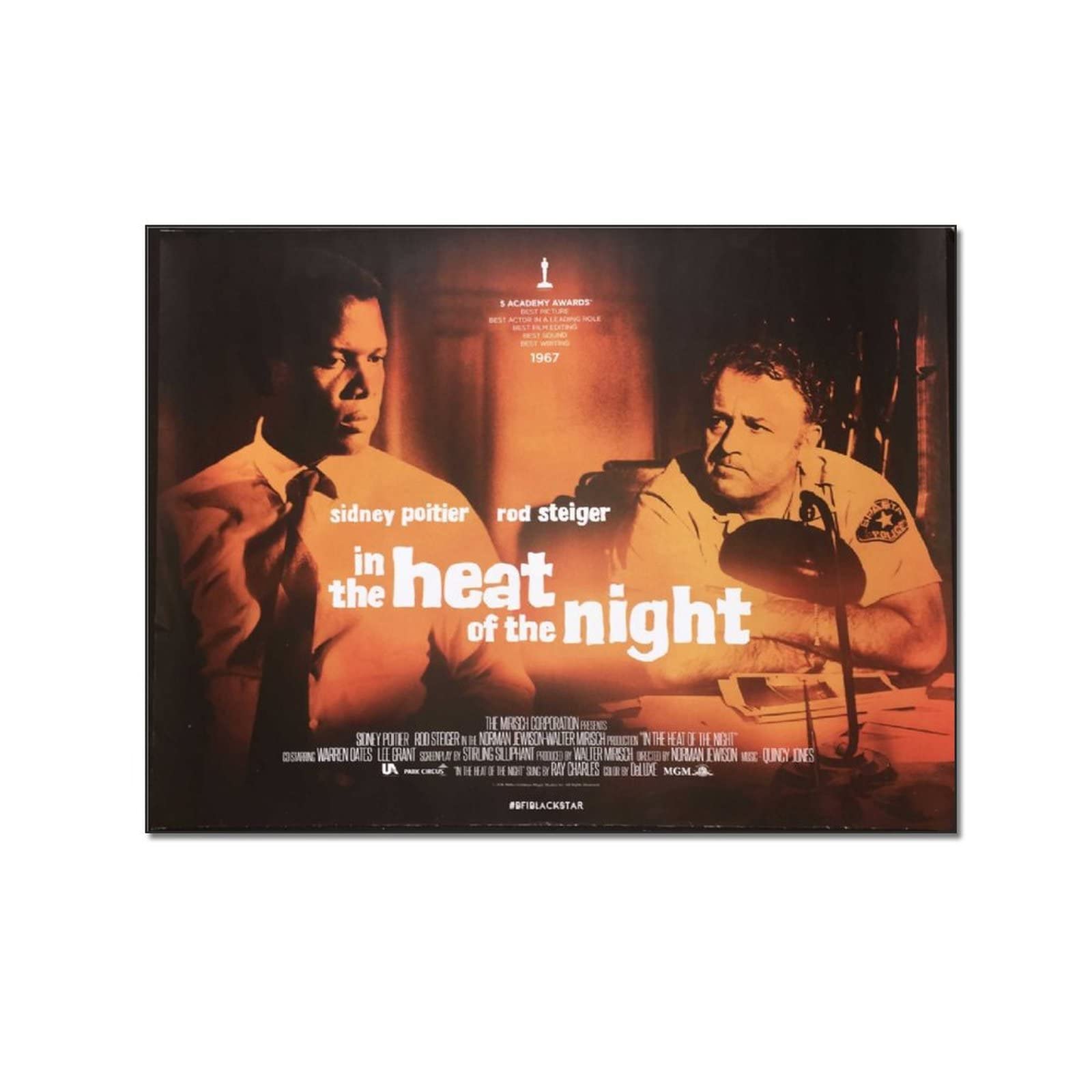 Vintage Classic Movie Film Posters - The Heat of The Night 1967 (Set of 2) - 12x16 Inch (30x40cm) Wall Art Paintings - Perfect for Home Theater Decor, Living Room Aesthetic & Movie Lover Gifts