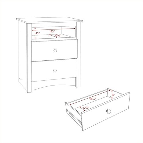 BOWERY HILL Modern 2-Drawer Wooden Nightstand - Espresso Finish for Bedroom, Living Room & Office Storage