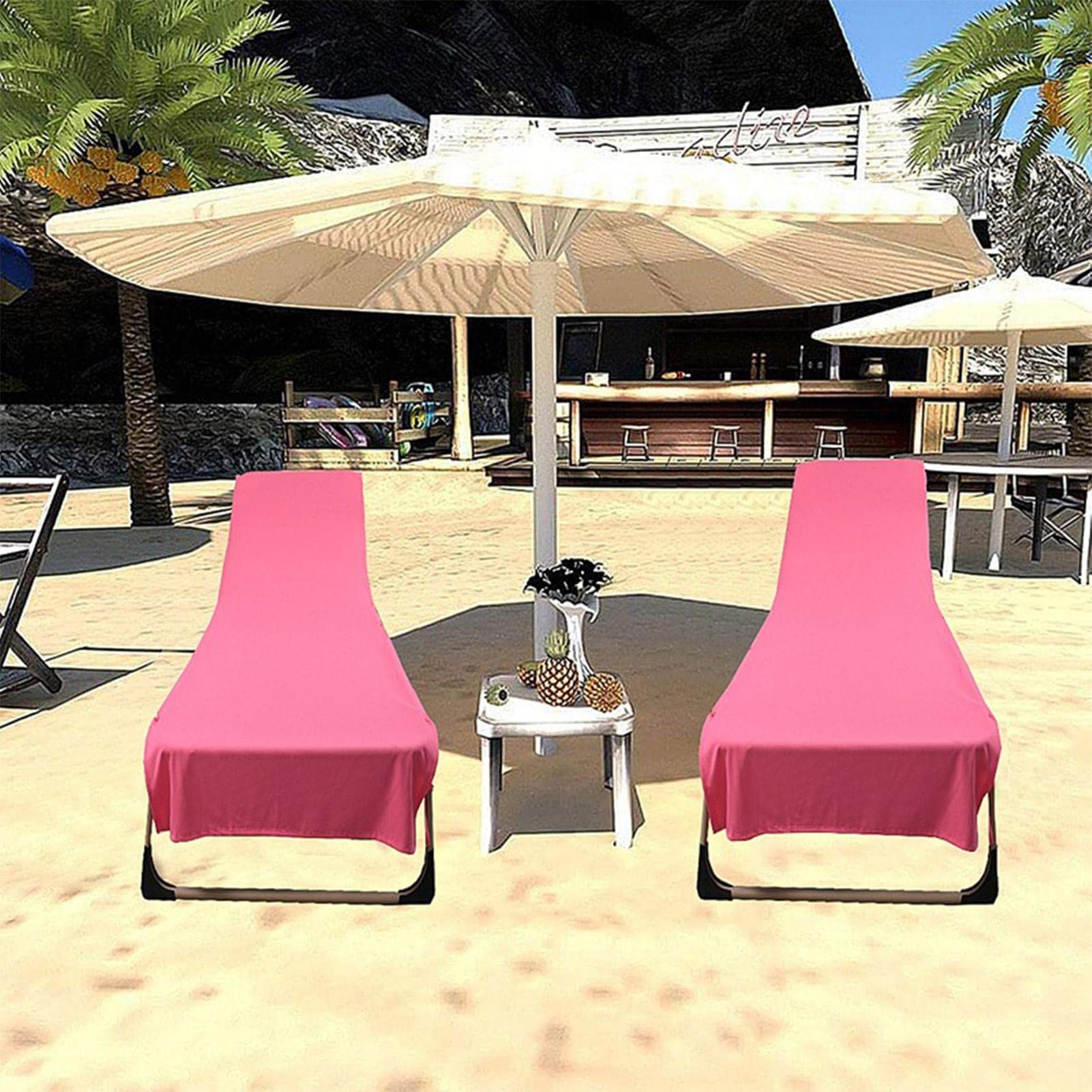 Premium Microfiber Lounge Chair Covers - Waterproof Outdoor Chaise Lounge Cushions for Pool, Beach & Patio Furniture | Soft Sun Lounger Towel Protector for Garden, Hotel & Swimming Pool Chairs | Perfect for Relaxing by the Poolside or Coastal Getaways