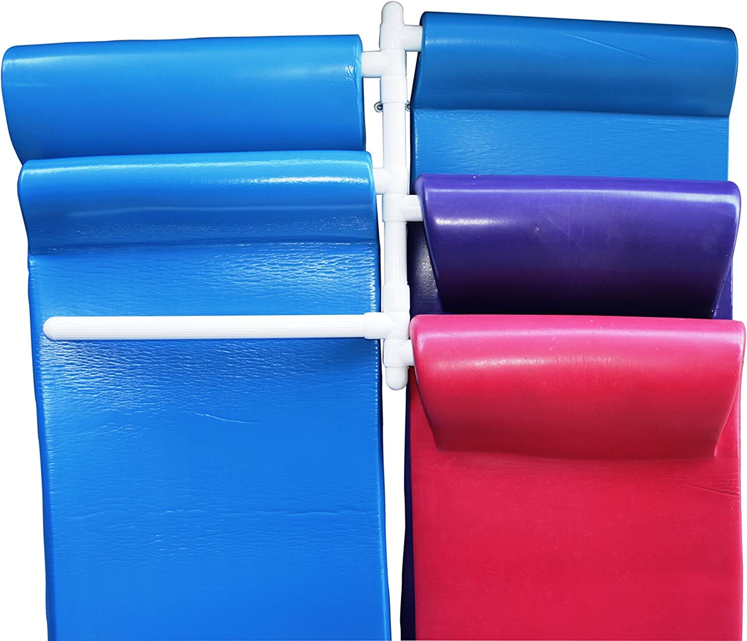 Hanging Pool Float Storage Rack - 6-Arm PVC Organizer for Inflatable Pool Floats, Durable Furniture-Grade Material for Easy Air Drying & Cleaning (White) - Perfect for Backyard, Poolside Storage & Summer Fun Organization