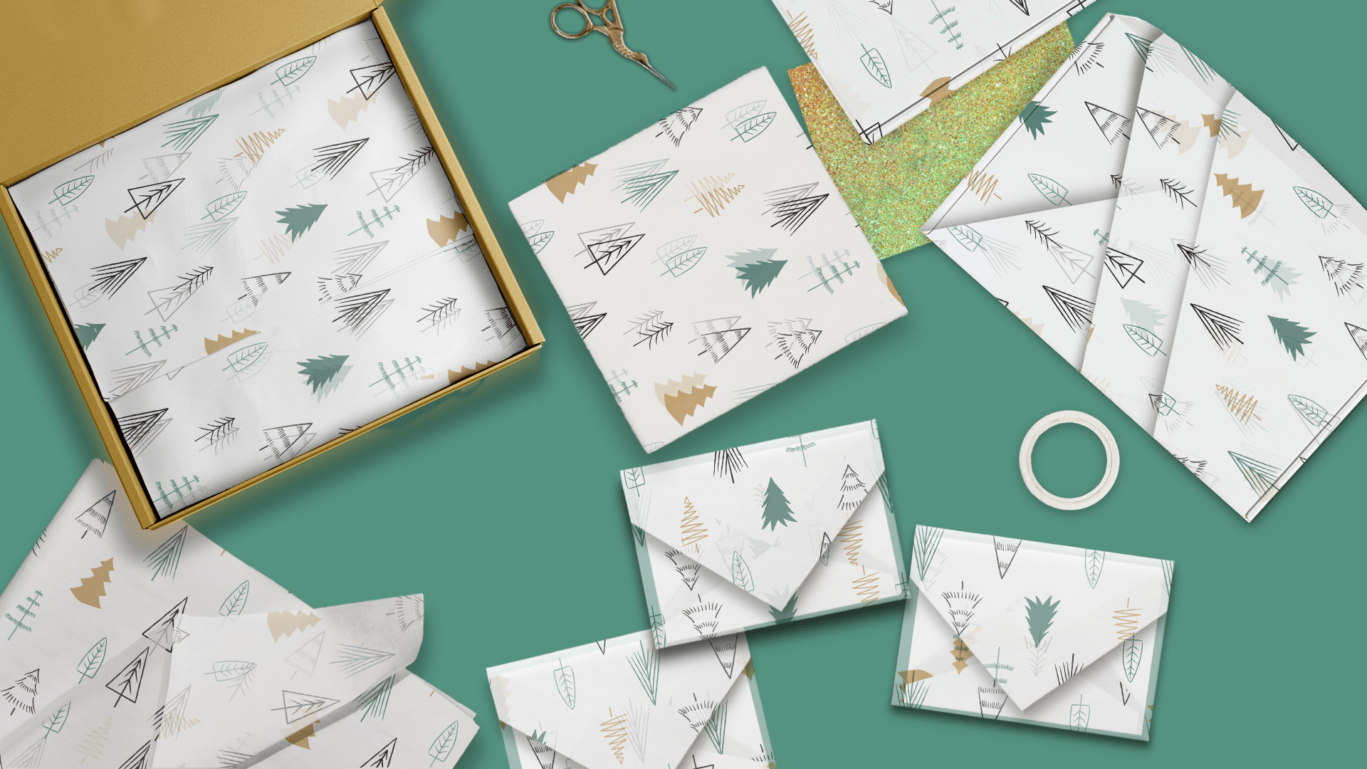 Premium Fir Trees Tissue Paper - Soft, Eco-Friendly, and Absorbent for Holiday Decorations, Gift Wrapping & Party Supplies