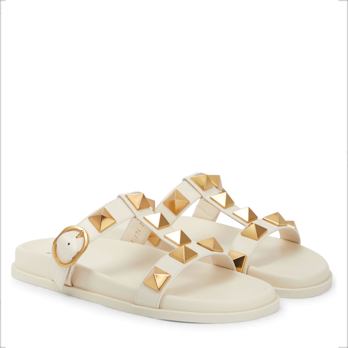 Roman Slide T05 - Ivory Women's Comfortable Sandals for Summer, Beach, and Casual Outings
