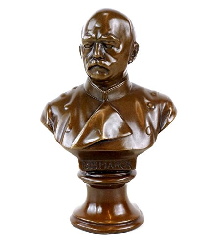 Otto von Bismarck Bronze Bust - Signed Gladenbeck - Military Collectible Statue - Antique German Decor for Office & Home - Historical Figure Sculpture for Study & Library Display