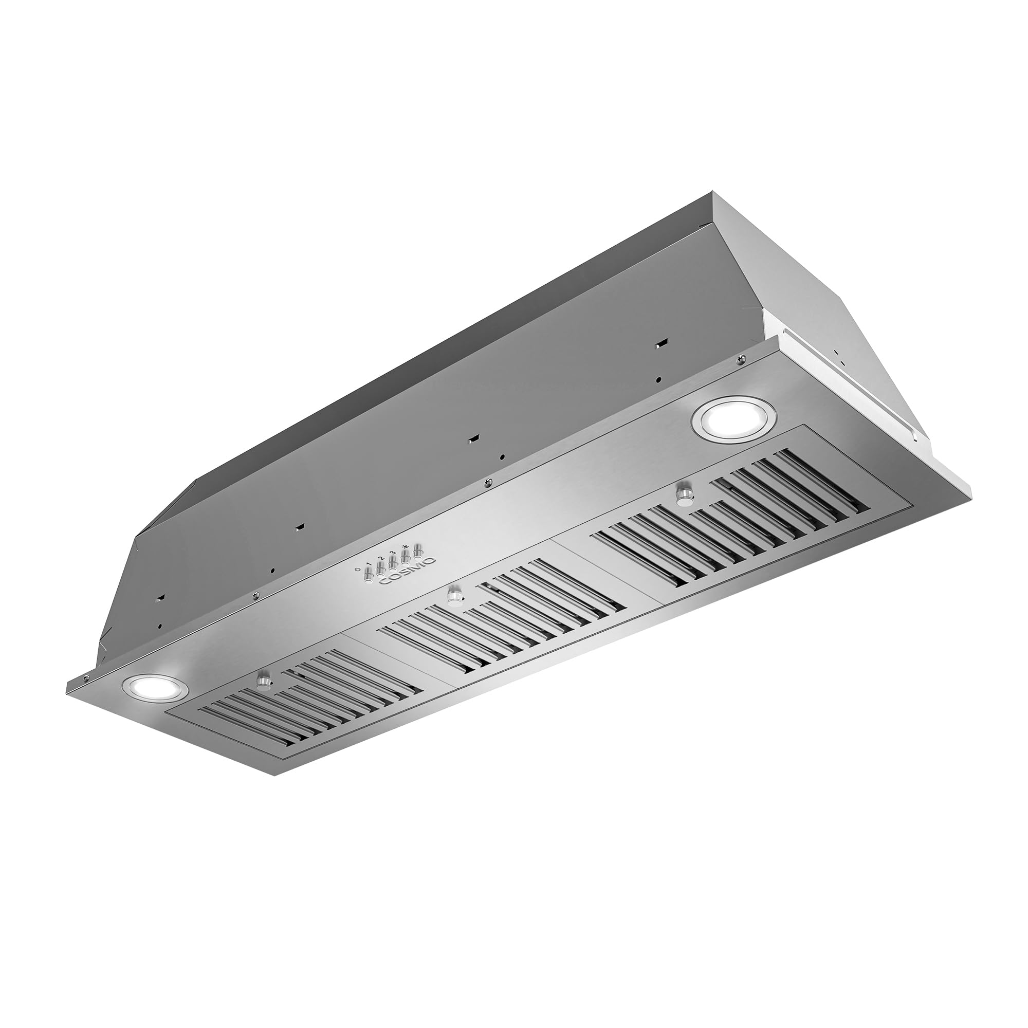 COSMO COS-36IRHP 36-Inch Stainless Steel Ducted Insert Range Hood - 380 CFM, LED Lights & Button Controls | Lumin Collection | Ideal for Modern Kitchens & High-Performance Cooking