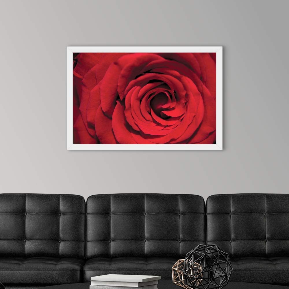 Red Rose Detail White Framed Art Print - Elegant Floral Wall Decor for Living Room, Bedroom & Office | Premium Rose Artwork for Home & Gifts