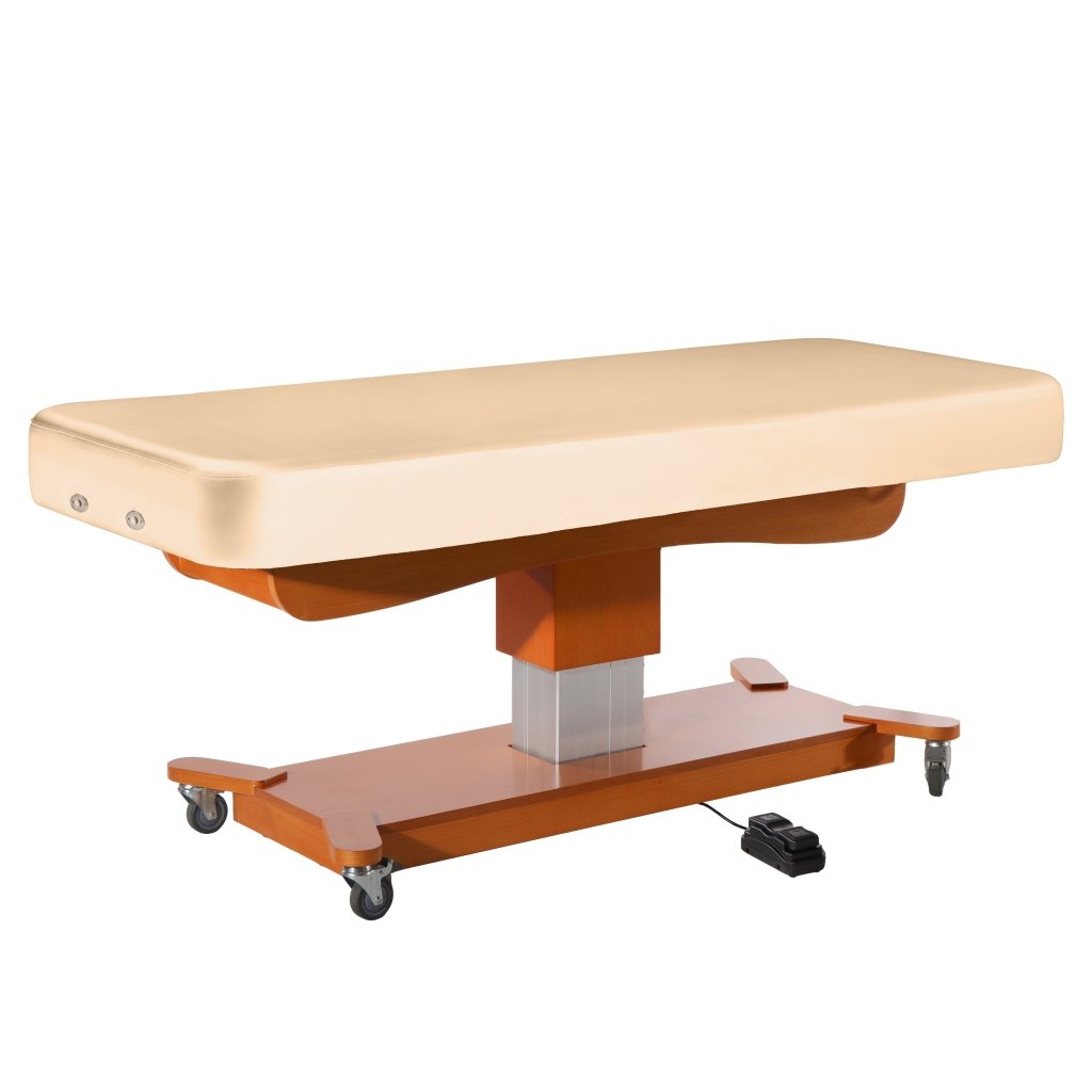 Master Massage® Maxking Comfort Electric Lift Spa Salon Stationary Pedestal Flat Beauty Bed - Professional Massage Table for Spa, Salon & Home Use - Adjustable Height for Ultimate Relaxation