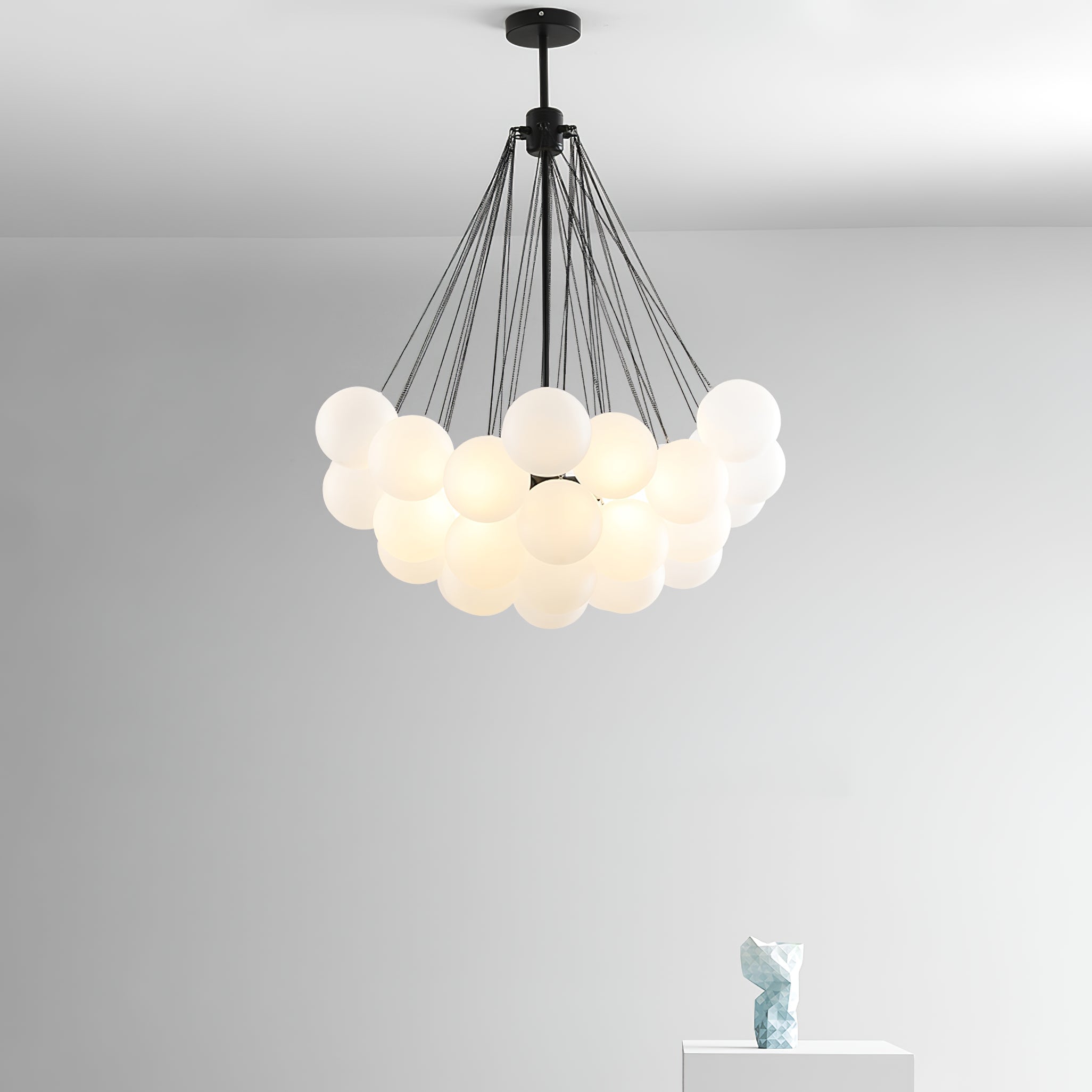 Elegant Crystal Bubble Chandelier - Modern LED Ceiling Light Fixture for Dining Room, Living Room & Bedroom | Energy Saving Home Decor Lighting Solution