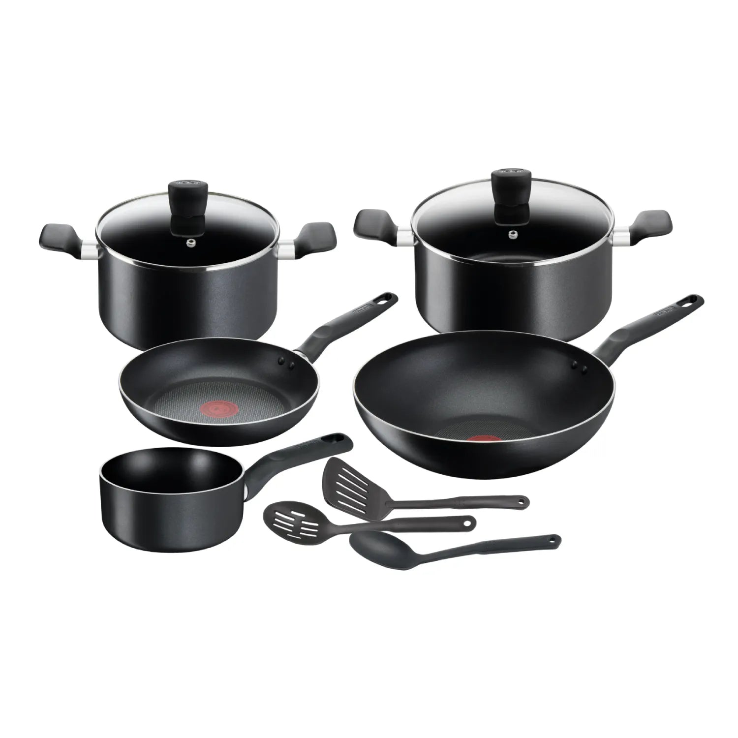 Tefal Super Cook Non-Stick 5-Piece Cookware Set with Utensils - Perfect for Frying, Sautéing & Everyday Cooking in Modern Kitchens