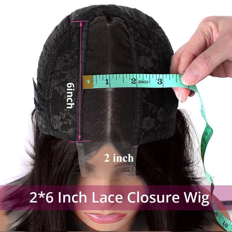Eullair Kim K 2x6 Lace Closure Wig - Deep Part Human Hair Wig with Transparent Lace for All Hair Textures | Perfect for Daily Wear, Parties & Special Occasions