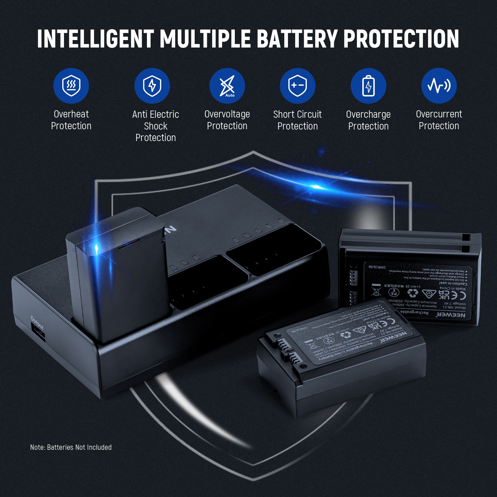NEEWER NC3 Z1 Triple Slot Battery Charger Kit for Z2 Z1 Z760 Z880 Cameras - Fast Charging for Professional Photography & Videography - Perfect for Studio, Travel, and On-the-Go Shooting