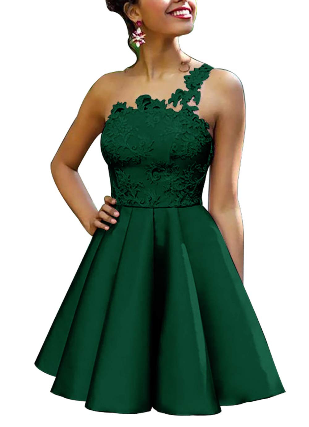 Elegant One Shoulder Short Prom Dress for Homecoming & Cocktail Parties