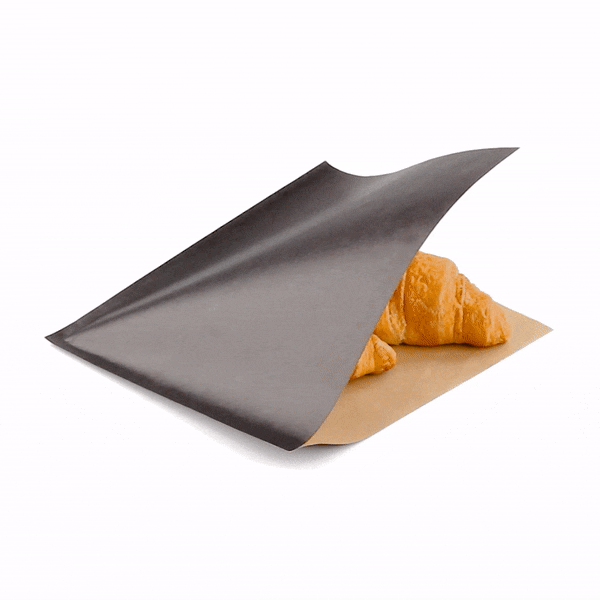 Premium Black Greaseproof Paper Bags - Large Double Open Design (10