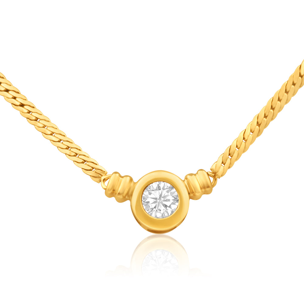 9ct Yellow Gold Cubic Zirconia Chain Necklace for Women - Elegant Layering Jewelry for Everyday Wear & Special Occasions