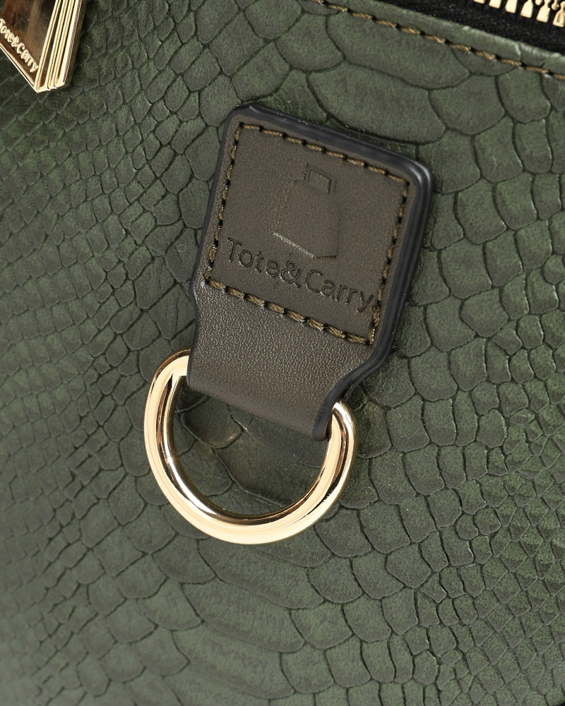 Apollo 1 Tear Drop Crossbody Bag for Women - Olive Green Leather Shoulder Purse - Perfect for Travel, Shopping & Everyday Use