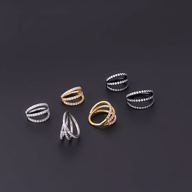 16G Pave Septum Ring with CZ Stones - Hypoallergenic Nose Ring for Women & Men | Perfect for Everyday Wear, Parties & Special Occasions