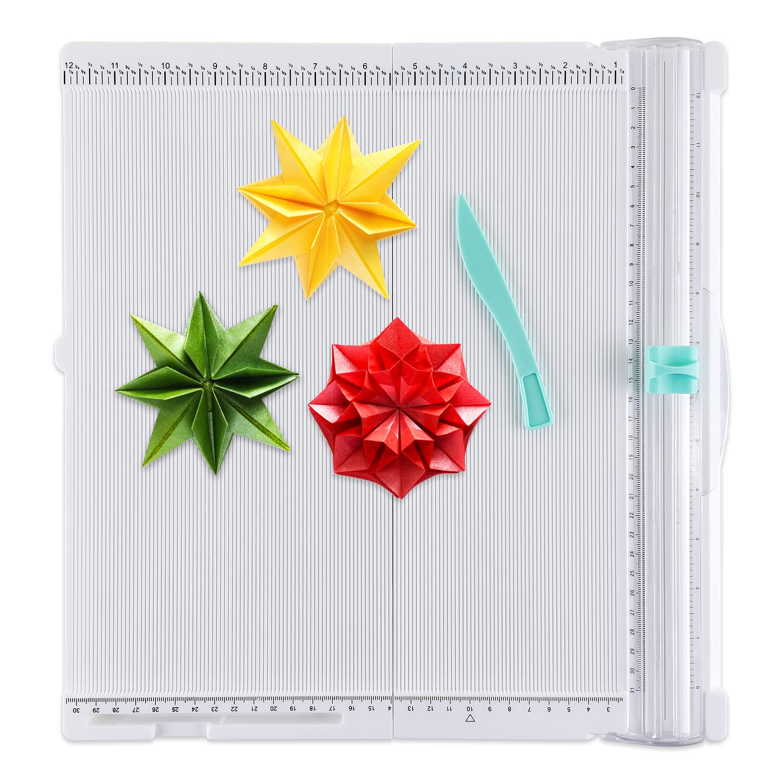 12.2x12.2 Inch Craft Paper Trimmer & Scoring Board - Precision Paper Cutter with Folding Tool for Scrapbooking, Card Making, Photo Albums & DIY Projects - Perfect for Crafters, Artists & Home Decor