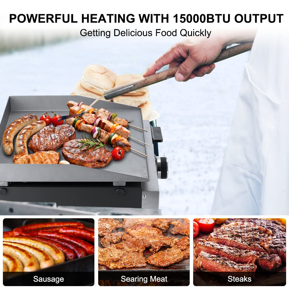 **Camplux 15,000 BTU Propane Gas Griddle Grill - 17
