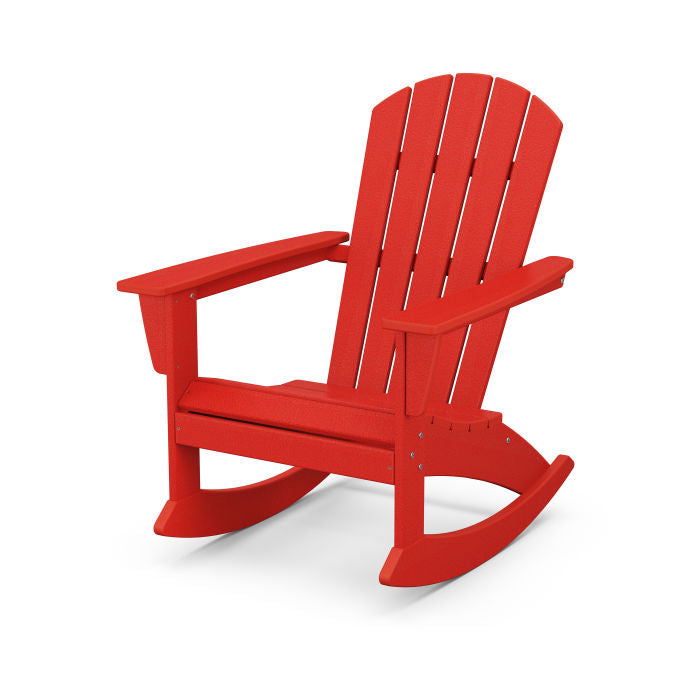 POLYWOOD Nautical Adirondack Rocking Chair - All-Weather Outdoor Rocking Chair for Patio, Deck, Garden & Beach - Durable & Comfortable Furniture
