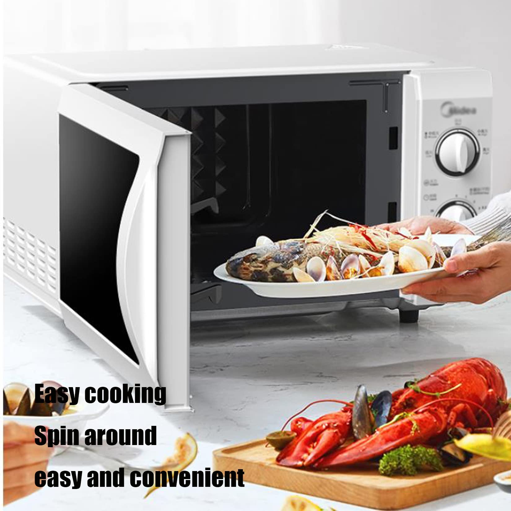 WORDFUN Microwave Glass Turntable Plate - Unbreakable & Durable Replacement for Even Heating - Stable Support Glass Dish for Microwave Oven - Perfect for Cooking, Reheating & Defrosting Food