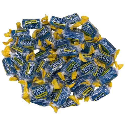 Jolly Rancher Hard Candy Blue Raspberry - Individually Wrapped Bulk Candy - 1 Pound Resealable Bag - Long-Lasting Fruit Flavor - Perfect for Parties, Halloween Treats & Office Snacks