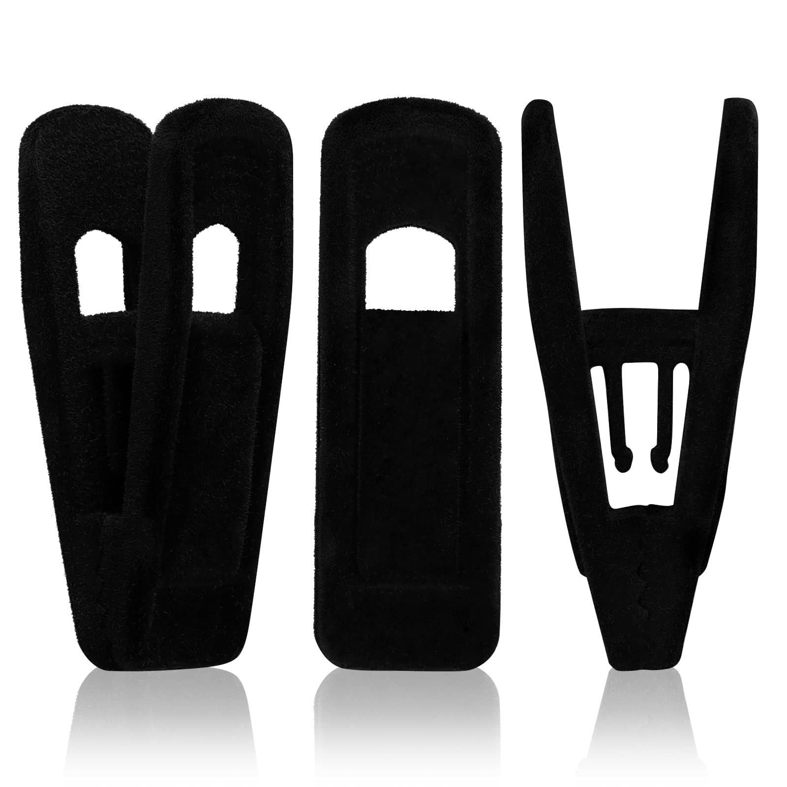 50-Pack Velvet Hangers with Clips - Heavy Duty Black Pants Hangers, Strong Flocked Clips for Slim Clothes - Space Saving Closet Organizer for Dresses, Skirts, Pants & Delicate Garments