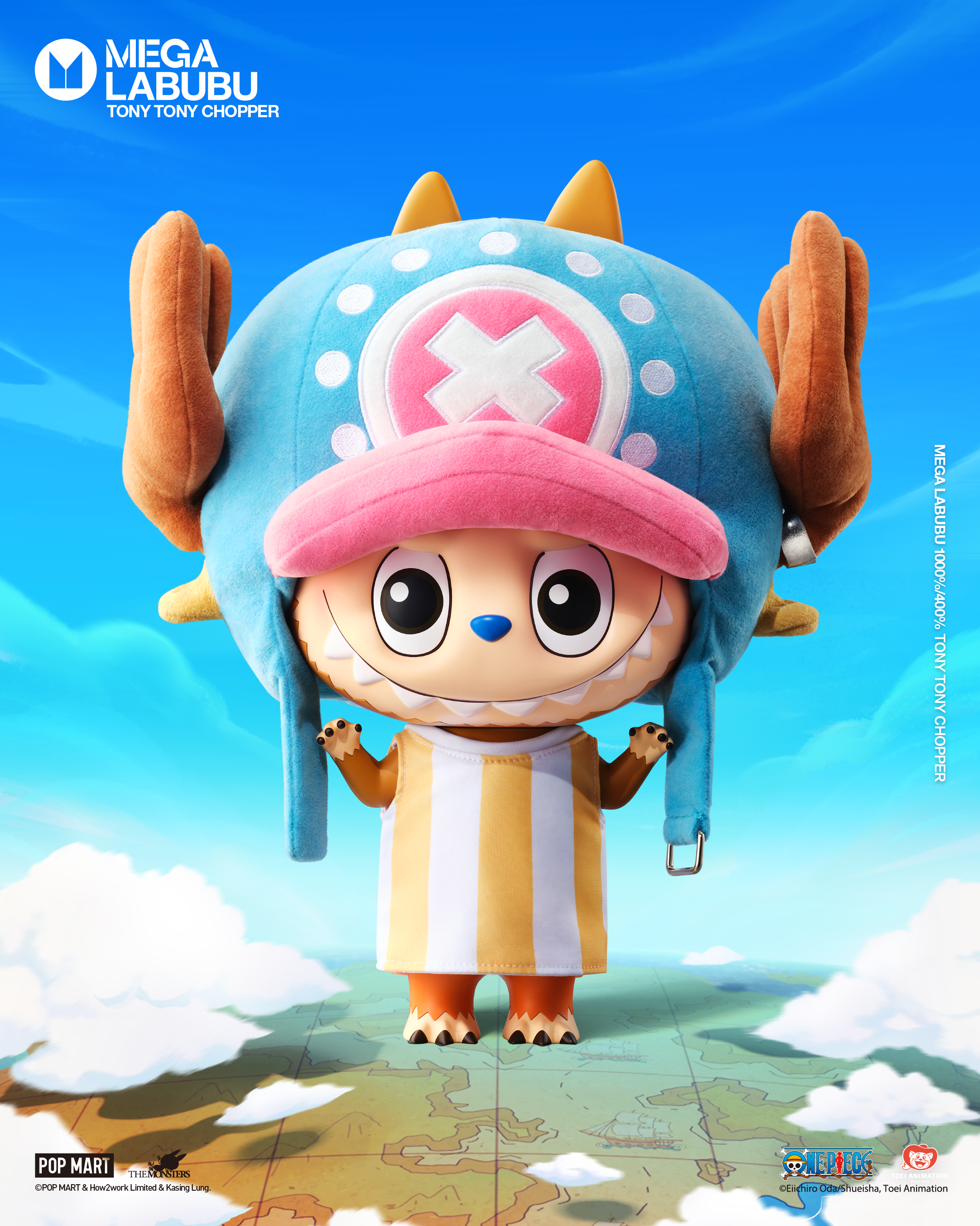 POP MART MEGA LABUBU 1000% TONY TONY CHOPPER Collectible Figure - Limited Edition Anime Statue for Display & Home Decor