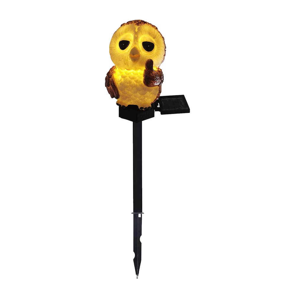 Solar Powered Owl LED Garden Light - Waterproof Outdoor Stake Light for Lawn, Pathway & Patio Decor - Eco-Friendly Resin Owl Statue with Warm White Glow