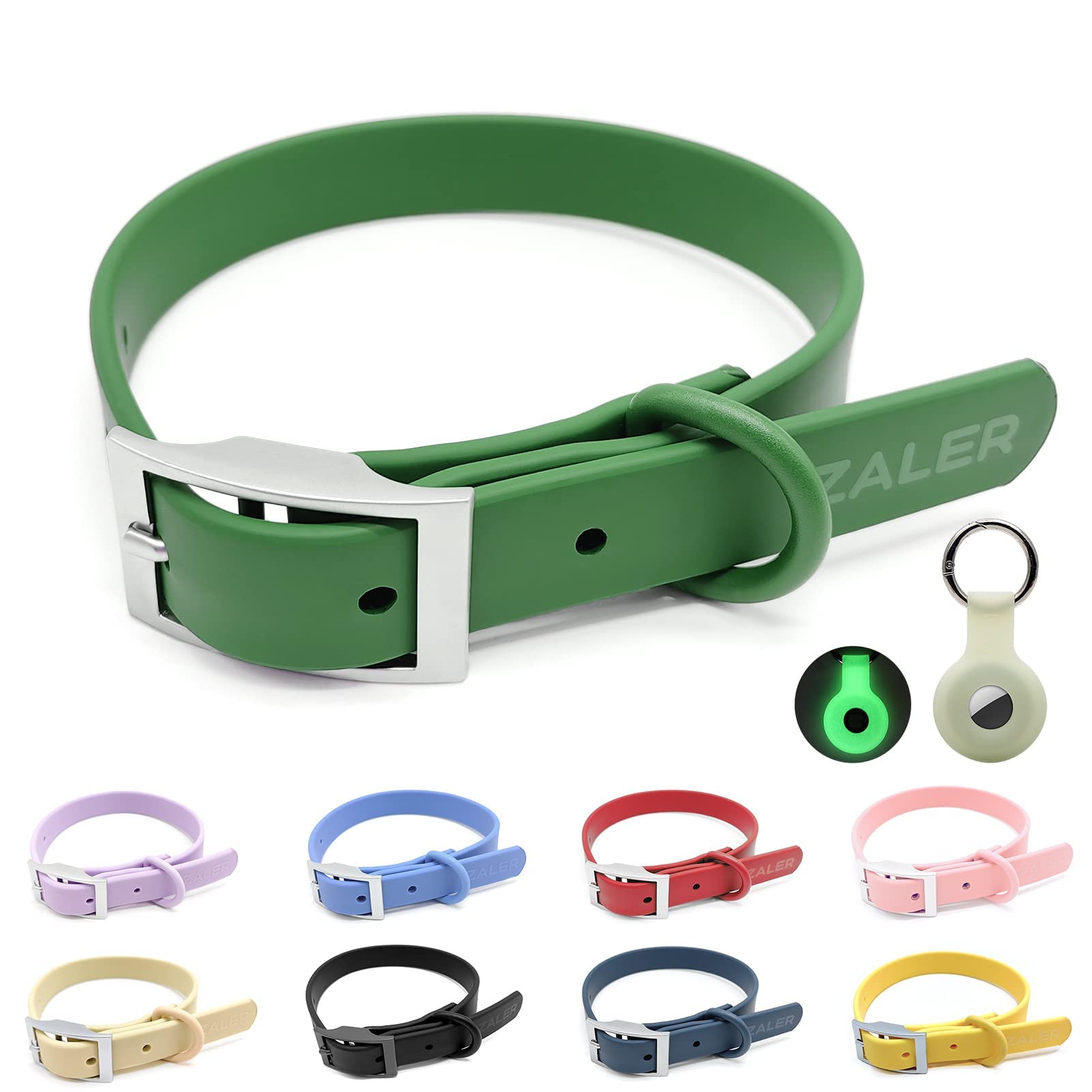 Waterproof Dog Collar - Adjustable Odor Proof Pet Collar for Large Medium Small Dogs - Soft Comfortable Easy Clean Dog Accessories (Spruce Green, XL 18.3-24.2 Inch) - Perfect for Outdoor Adventures, Swimming & Daily Walks
