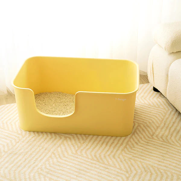 Premium Mango Open Litter Box for Large Cats - Extra Spacious Design for Comfortable Use | Ideal for Maine Coons, Ragdolls & Big Breeds | Perfect for Home, Apartment & Multi-Cat Households