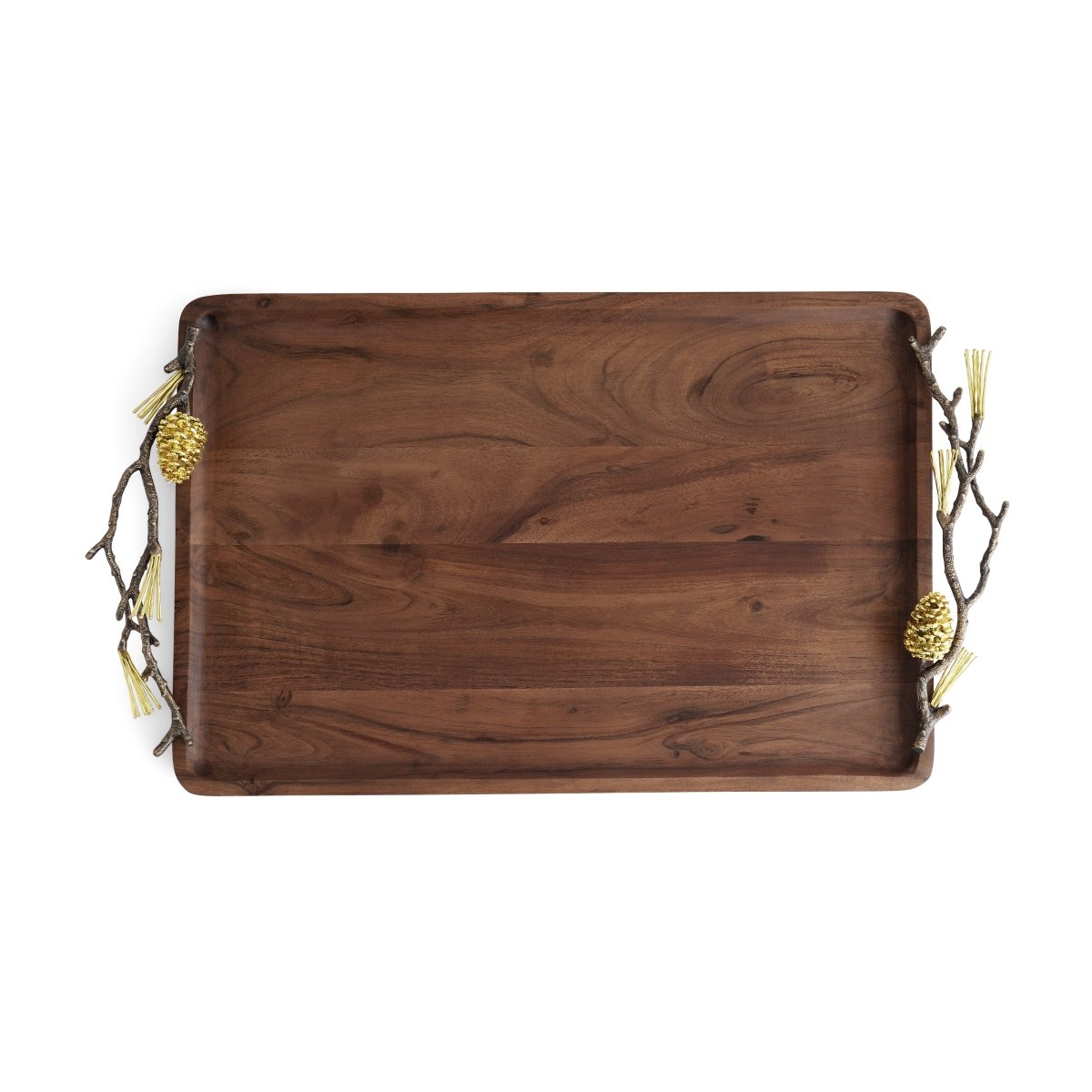 Natural Pine Cone Medium Wood Tray - Rustic Home Decor for Centerpieces, Dining Table, Shelf Display & Wedding Decorations