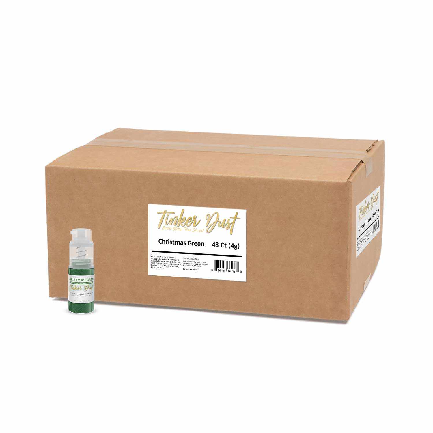 Christmas Green Tinker Dust® Glitter - 4g Spray Pump for DIY Crafts, Holiday Decorations & Party Supplies | Bulk Wholesale for Festive Projects