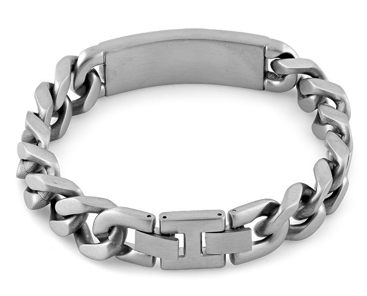 Stainless Steel ID Reptile Curb Link Bracelet for Men & Women - Adjustable Fashion Jewelry for Everyday Wear, Gifts & Special Occasions