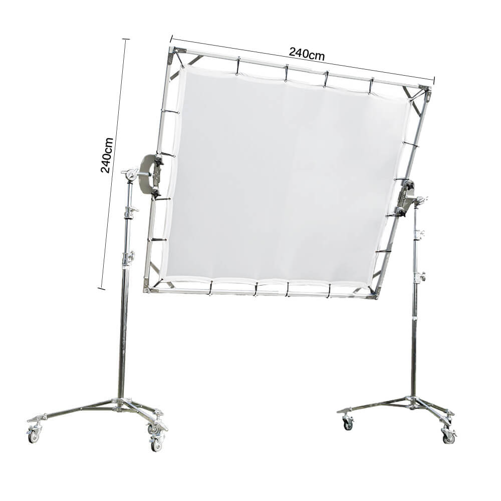8'x8' (240x240cm) Heavy Duty Butterfly Frame Diffuser - Professional Photography Lighting Equipment for Studio, Portrait, and Product Photography