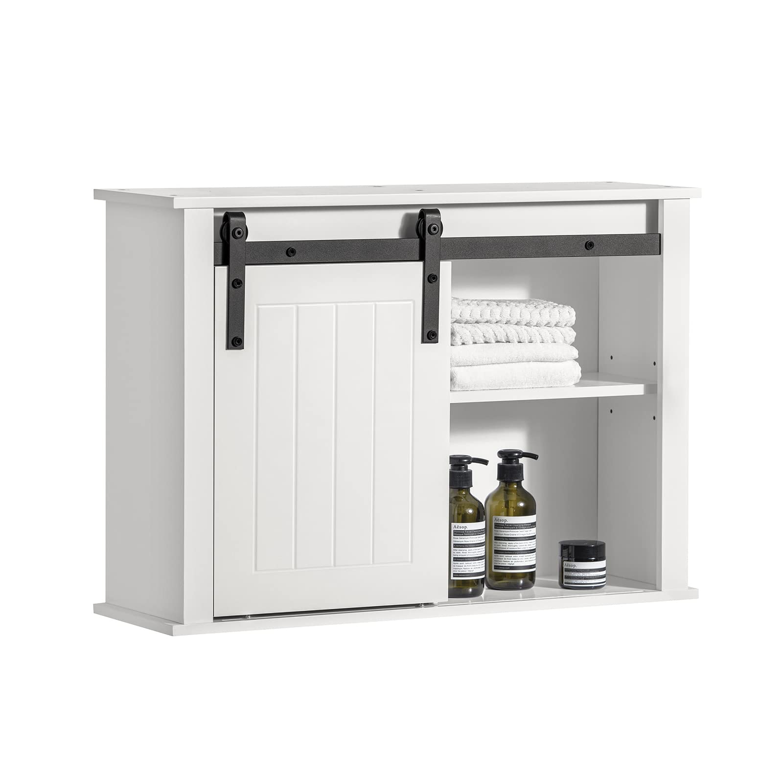 SoBuy BZR71-W Wall Mounted Bathroom Medicine Cabinet with Sliding Door - 26.8