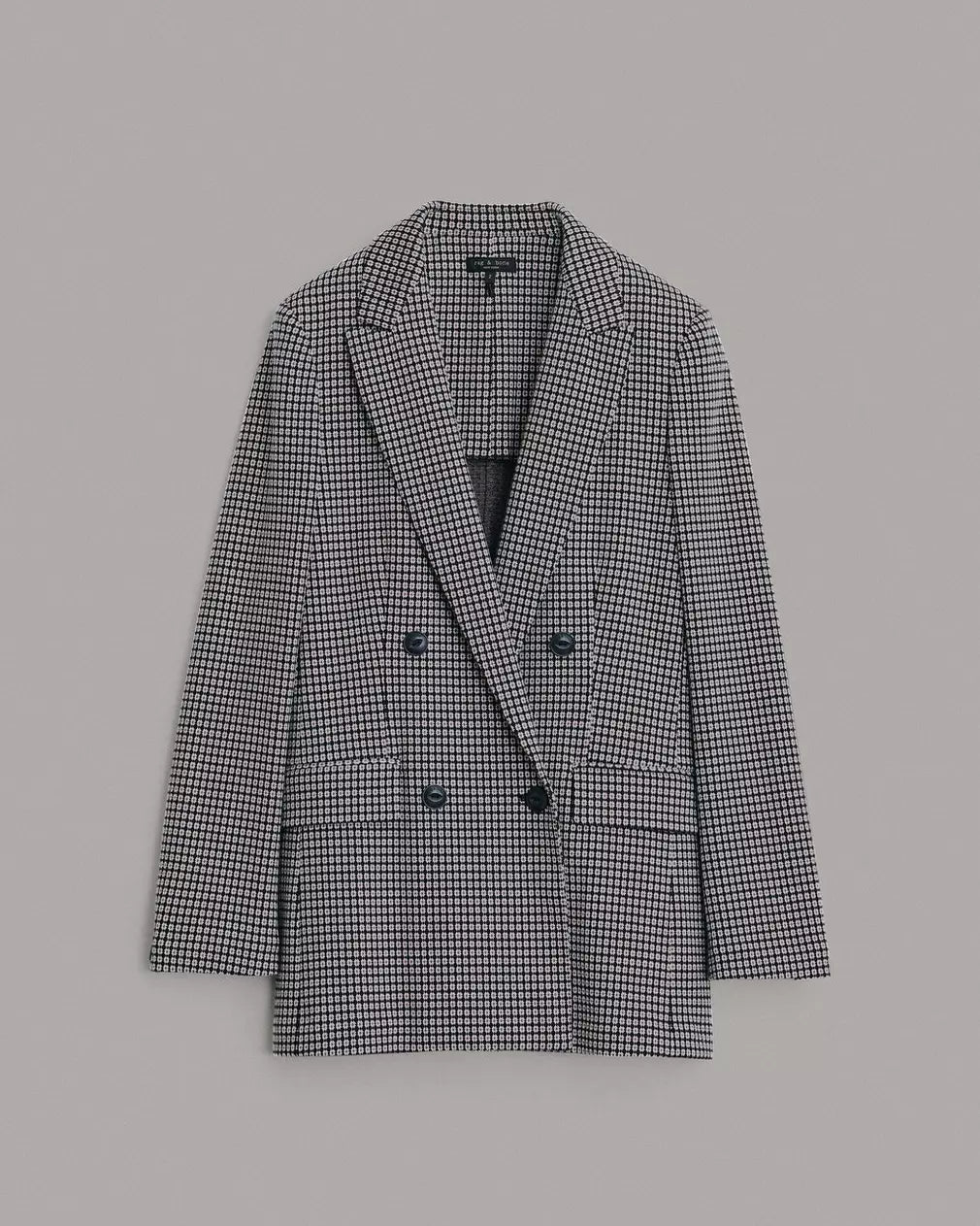 Andie Printed Geo Blazer Jacket for Women - Black Geometric Pattern - Office Wear, Business Casual & Evening Outfits