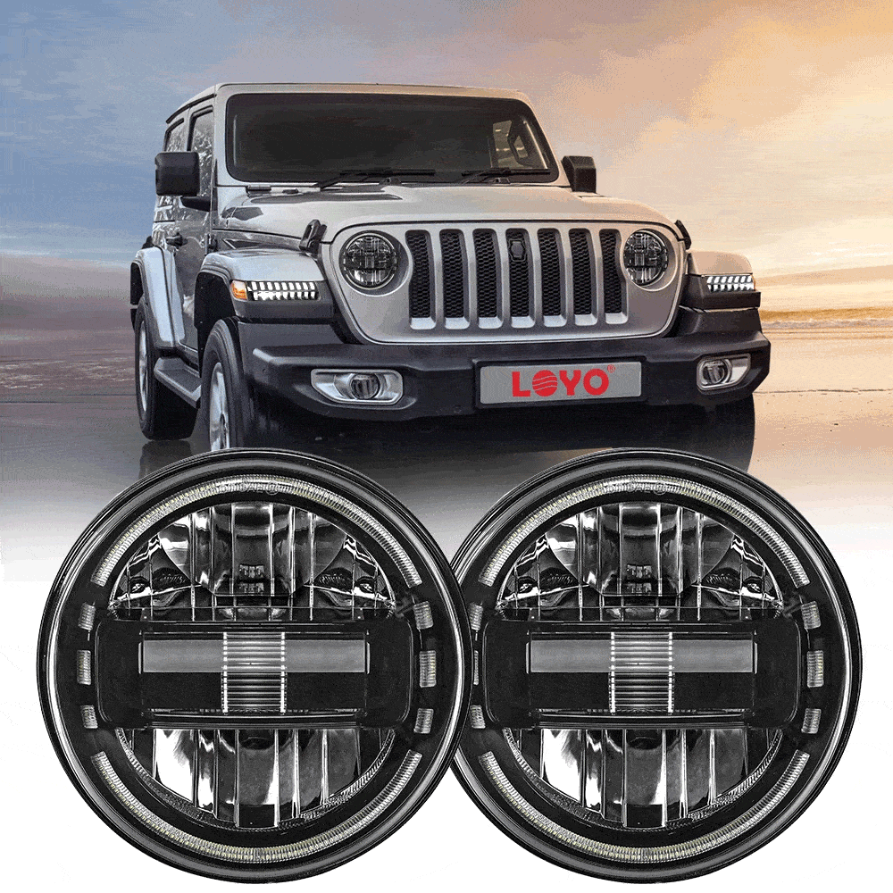 7 Inch King Kong LED Headlight for Jeep JK JL JT - High Brightness Waterproof Off-Road Lights - Perfect for Night Driving, Off-Roading & Adventure