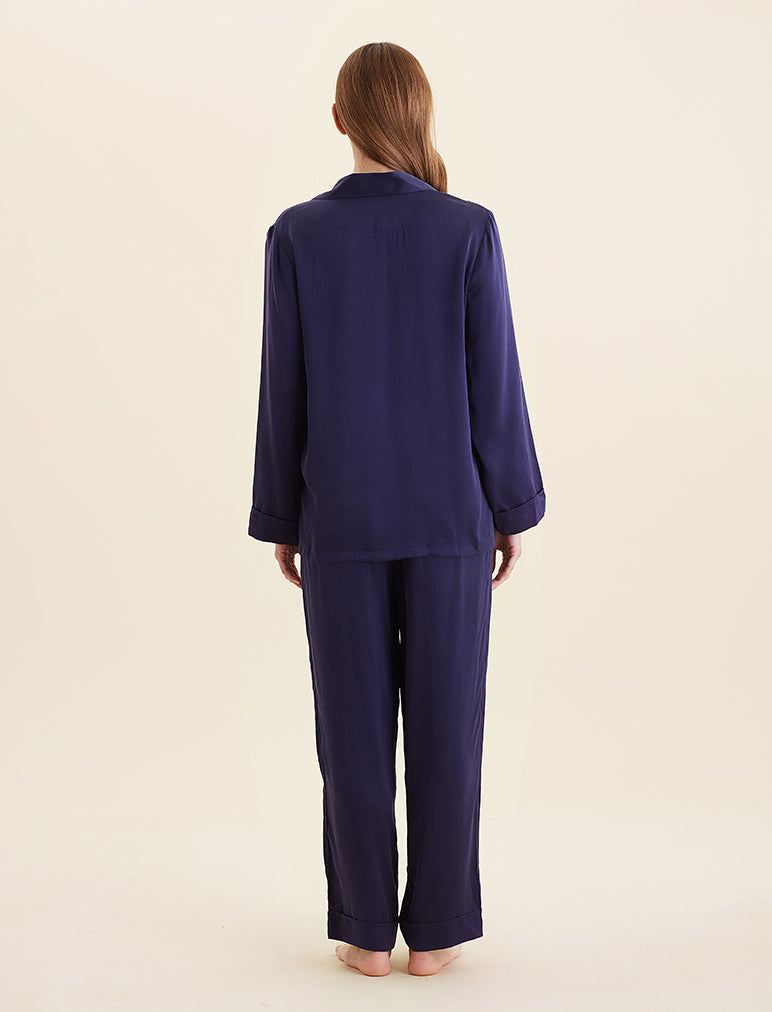 Audrey Washable Silk Full Length Pajamas Set for Women - Soft & Comfortable Sleepwear for Nightwear, Lounge & Relaxation at Home