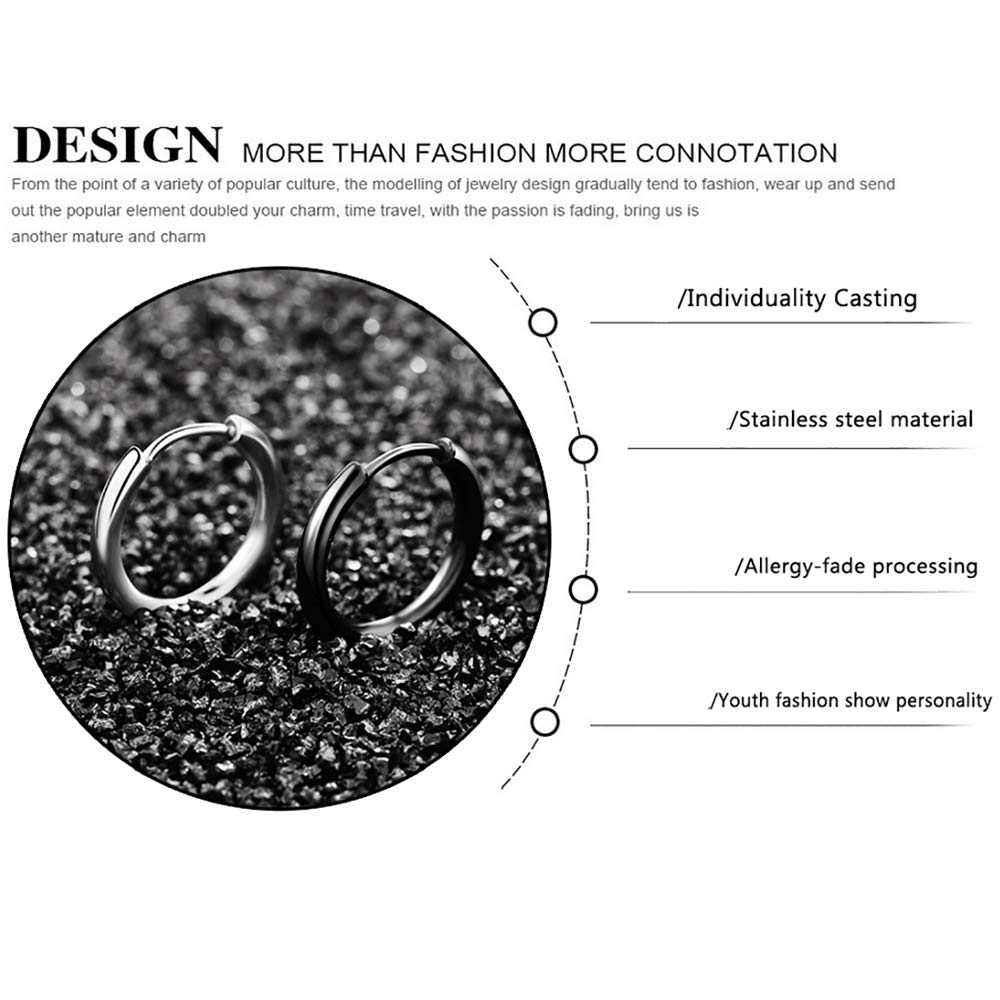 Hypoallergenic 316L Surgical Stainless Steel Huggie Hoop Earrings - 6mm 8mm 10mm 11mm 12mm 14mm Cartilage Helix Lobes Earrings for Men & Women - Perfect for Everyday Wear, Work, Parties and Gifts