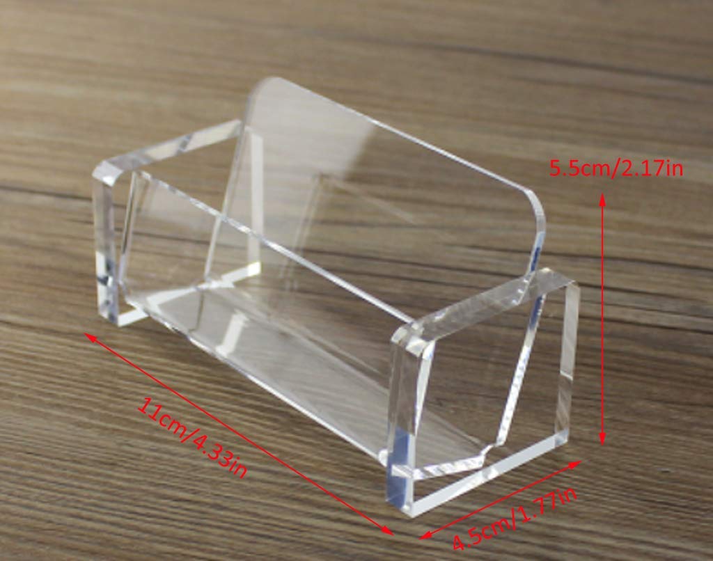 Acrylic Business Card Holder - Single Compartment Desktop Card Display Stand for Office & Reception | Professional Name Card Organizer for Business Meetings, Networking Events, and Trade Shows