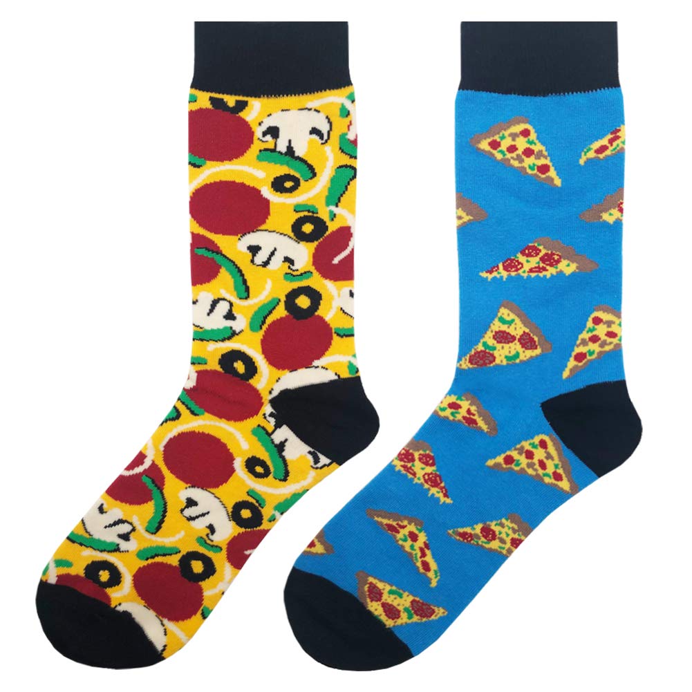 Men's Fun Crew Socks - Colorful Cotton Novelty Casual Dress Socks for Work, Party & Everyday Wear