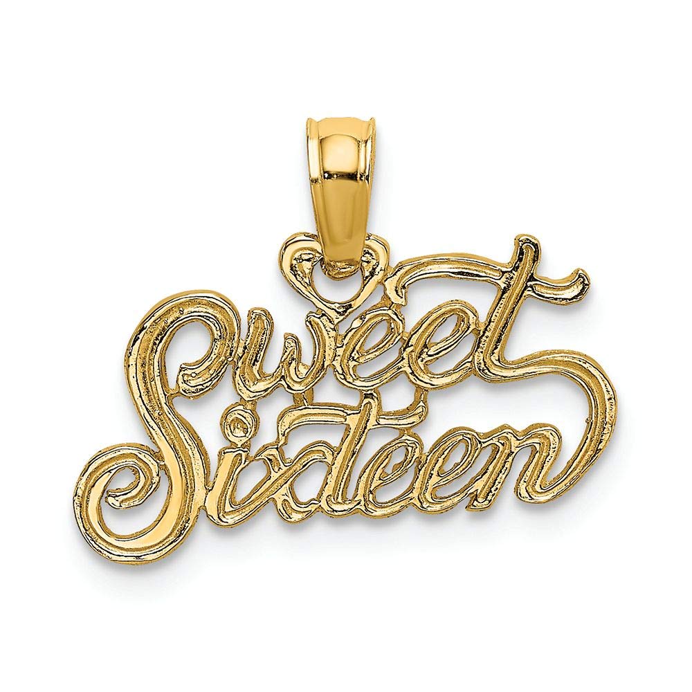 FJC Finejewelers 14k Yellow Gold Sweet Sixteen Charm - Perfect for Sweet 16 Birthday Gifts, Teen Jewelry & Special Occasion Presents