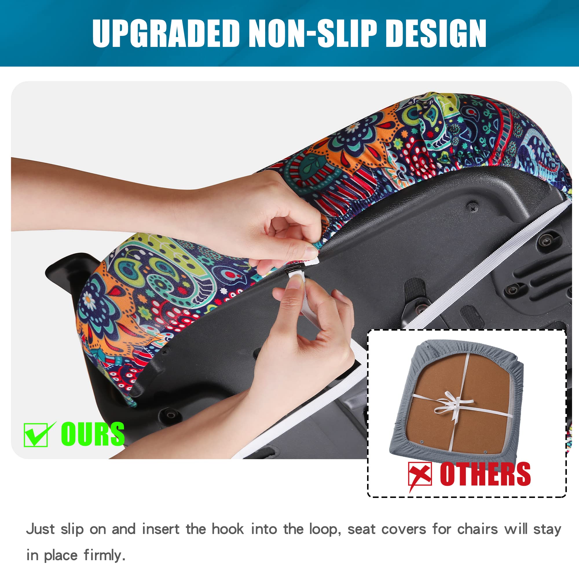 Stretchy Office Chair Cover - Washable & Universal Fit for Desks - Blue Green for Home & Office Use