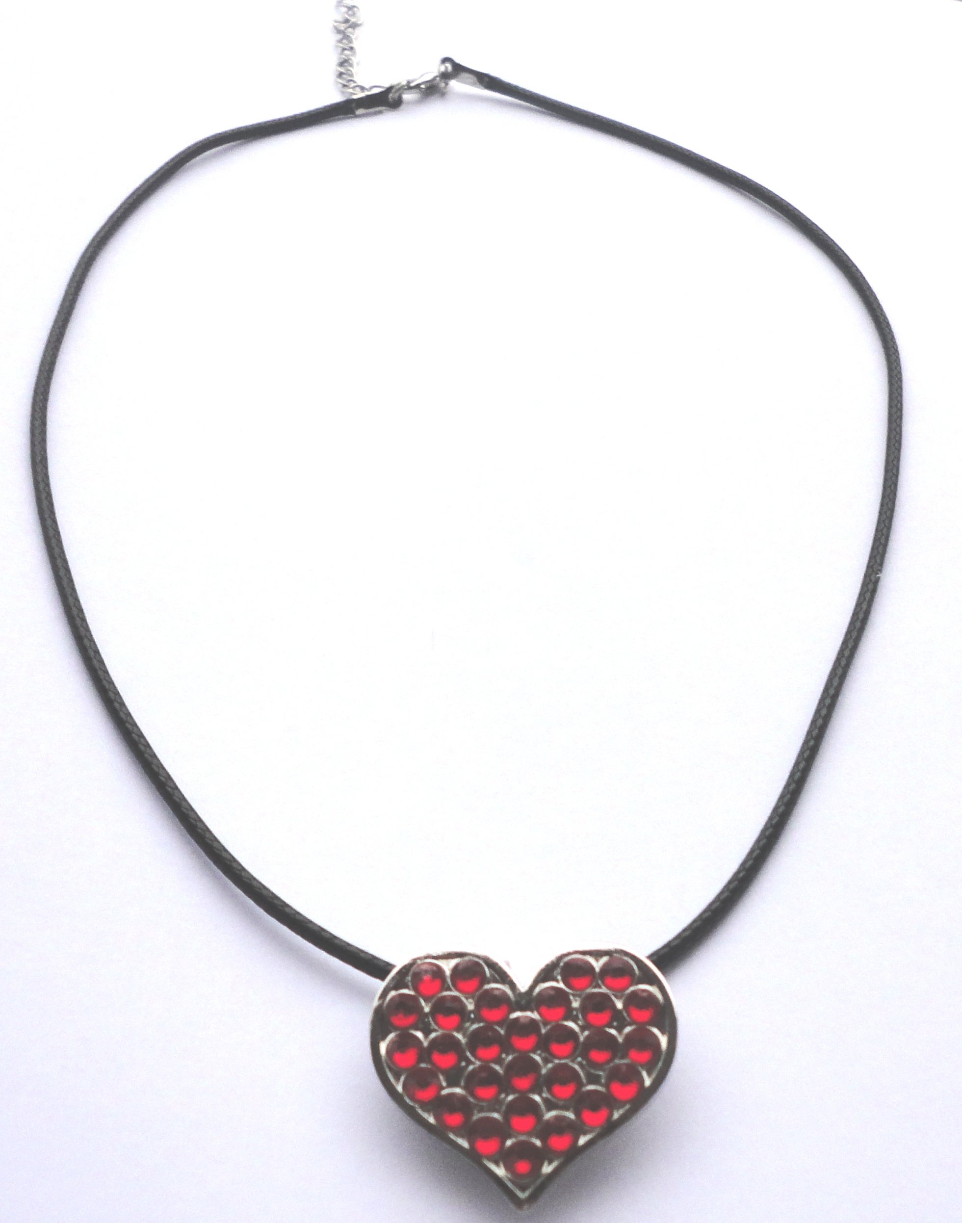 Elegant Red Crystal Heart Pendant Necklace with Black Cord - Perfect for Valentine's Day Gifts, Anniversaries & Romantic Occasions