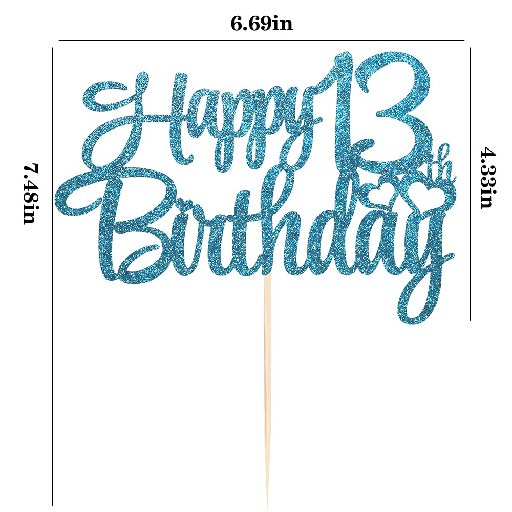 Blue Flash 13th Birthday Cake Topper - Happy 13th Birthday Party Decorations for Teens | Perfect for Birthday Cakes, Cupcakes & Dessert Table Displays