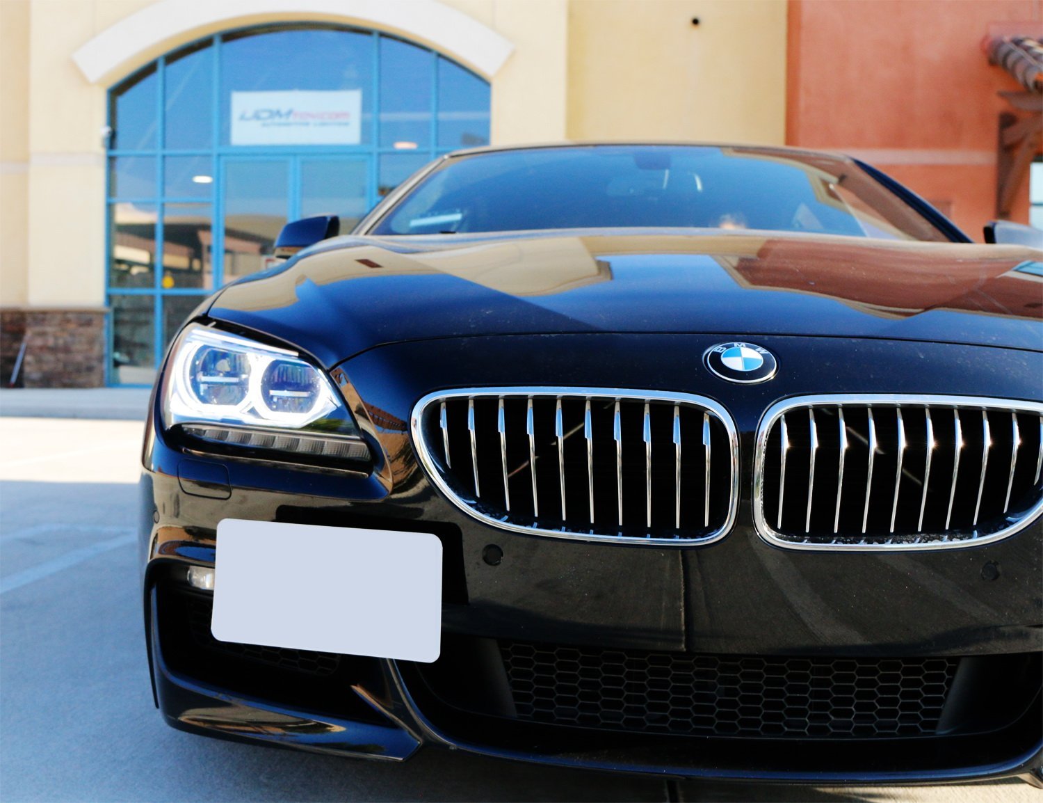BMW 6 Series Front Bumper Tow Hook License Plate Mounting Bracket Holder (Fits 2011+ Models) - Easy Installation & Secure Fit for Street Parking & Car Shows