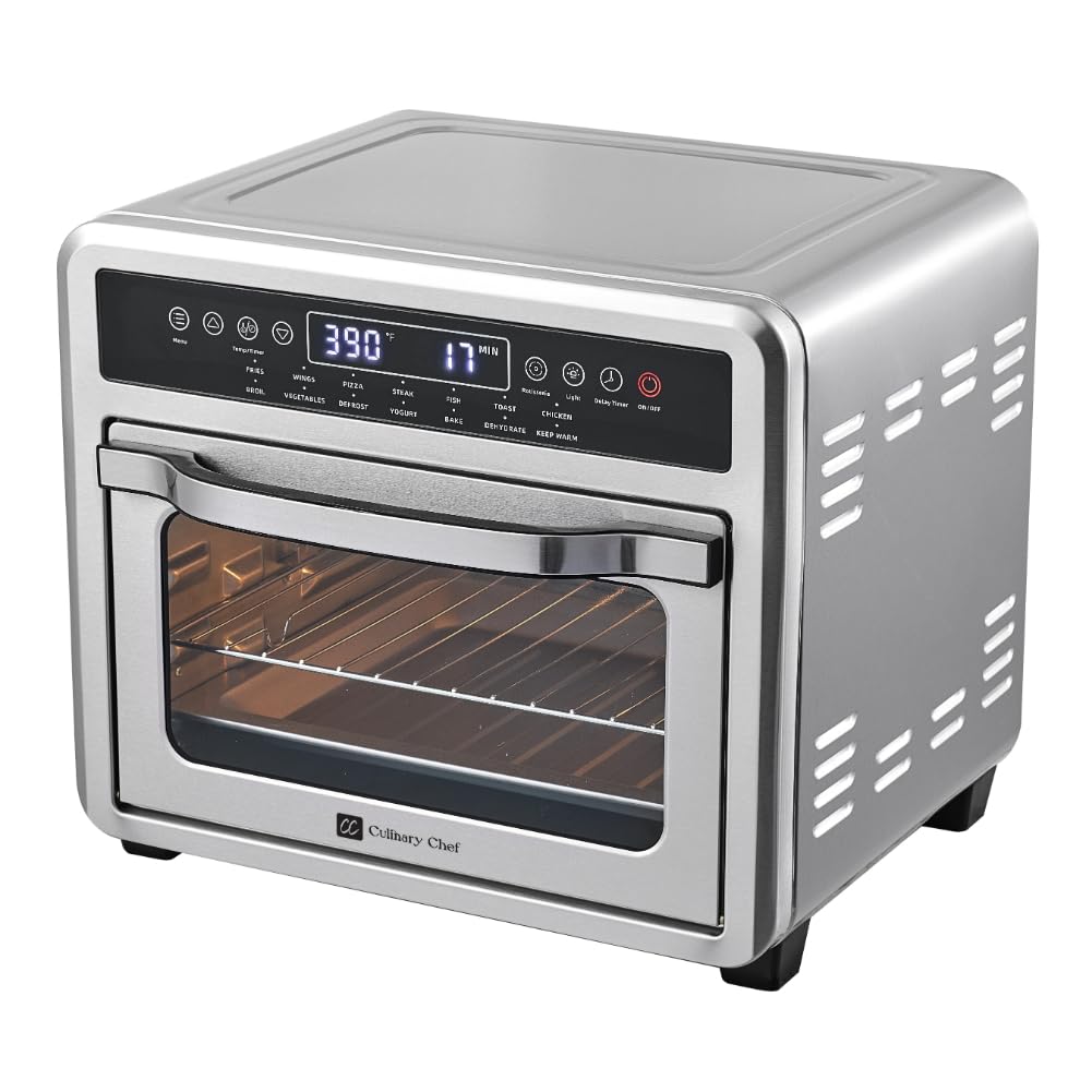 CAFO109-SS 27-Quart Digital Air Fryer Oven with Stainless Steel Finish - Large 27qt Capacity for Healthy Frying, Baking & Roasting - Perfect for Family Dinners, Parties & Meal Prep