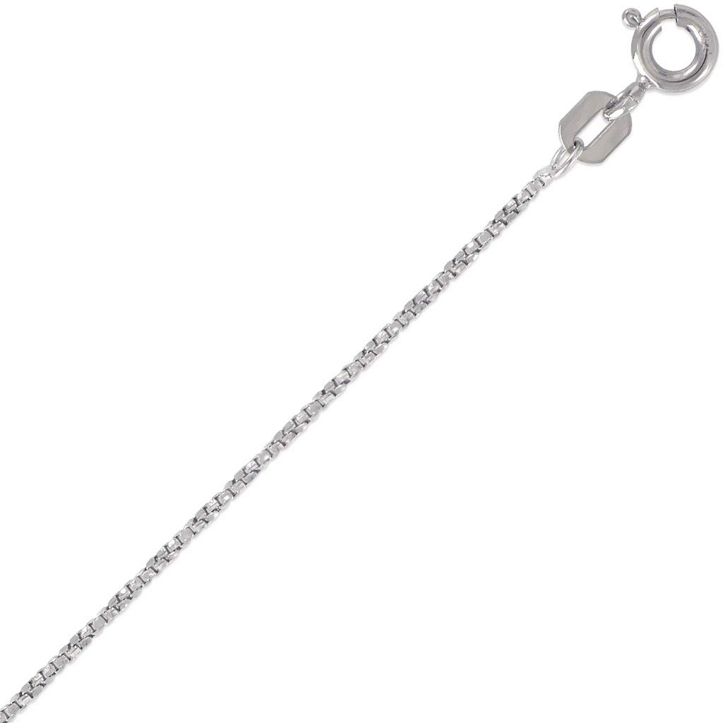 14K Solid Gold Diamond Cut Twisted Box Chain Necklace for Women & Men - Italian Crafted 16