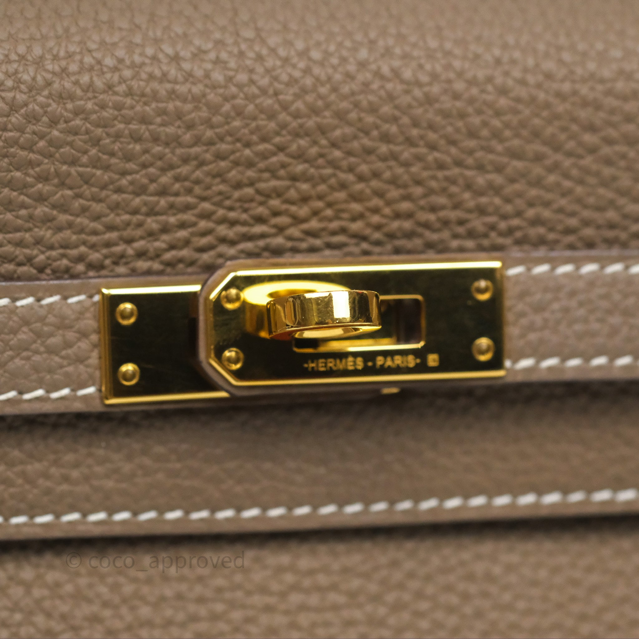 Authentic Hermès Retourne Kelly 25 Bag in Etoupe Togo Leather with Gold Hardware - Luxury Handbag for Women | Perfect for Work, Travel & Special Occasions