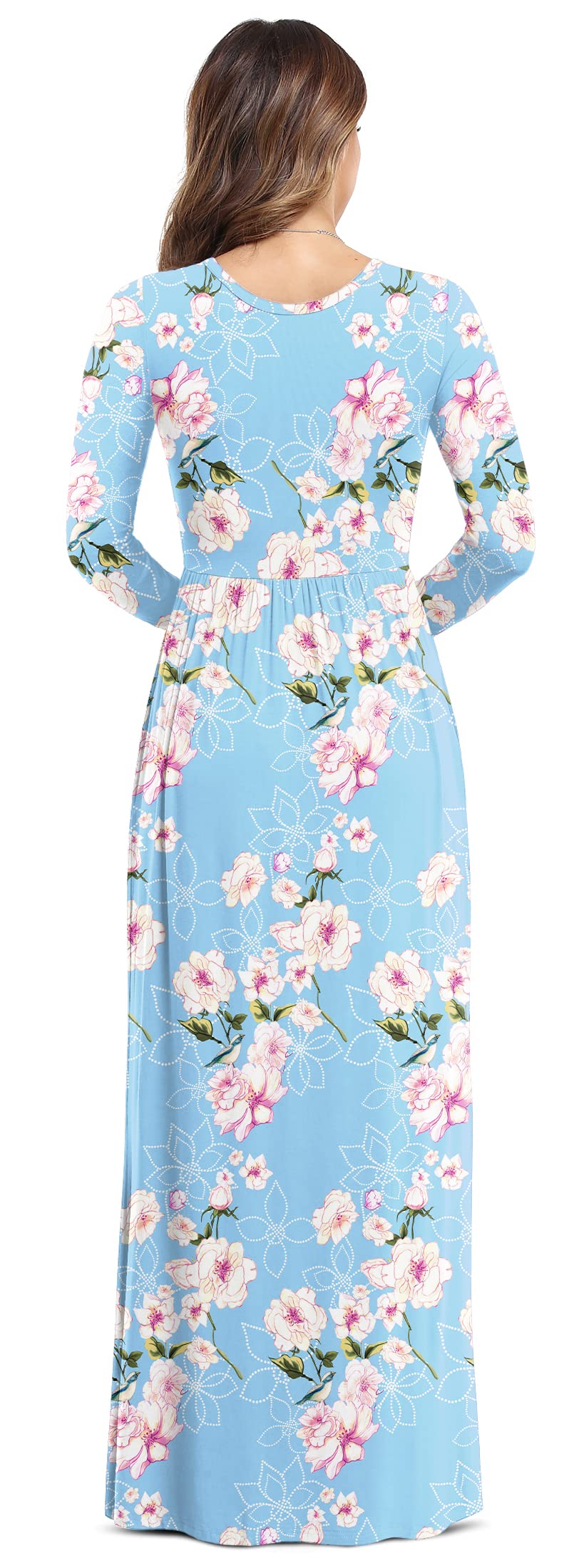 VIISHOW Women's Long Sleeve Maxi Dress - Loose Fit Casual Plain Long Dress with Pockets | Perfect for Everyday Wear, Beach Cover Up, and Vacation Outfits