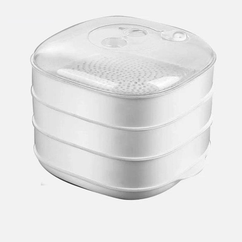 JINYISI Microwave Steamer with Lid - BPA-Free Plastic Food Steamer Container for Vegetables, Rice & Healthy Cooking | Microwave-Safe Kitchen Utensil for Quick Meals, Meal Prep & Reheating Leftovers